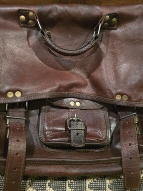 Classic Brown Leather Men's Satchel Bag